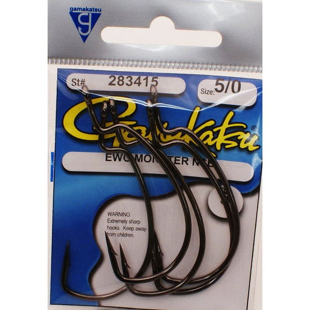 Gamakatsu Worm EWG Monster NS Black Size 5/0 5pk