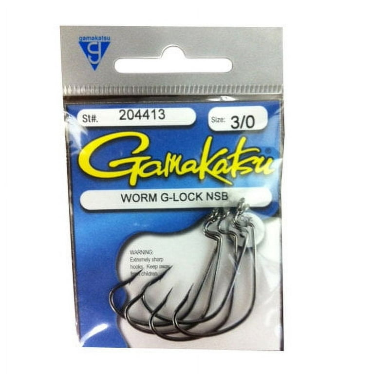 Gamakatsu G-Lock Worm Hook - Black - 3/0