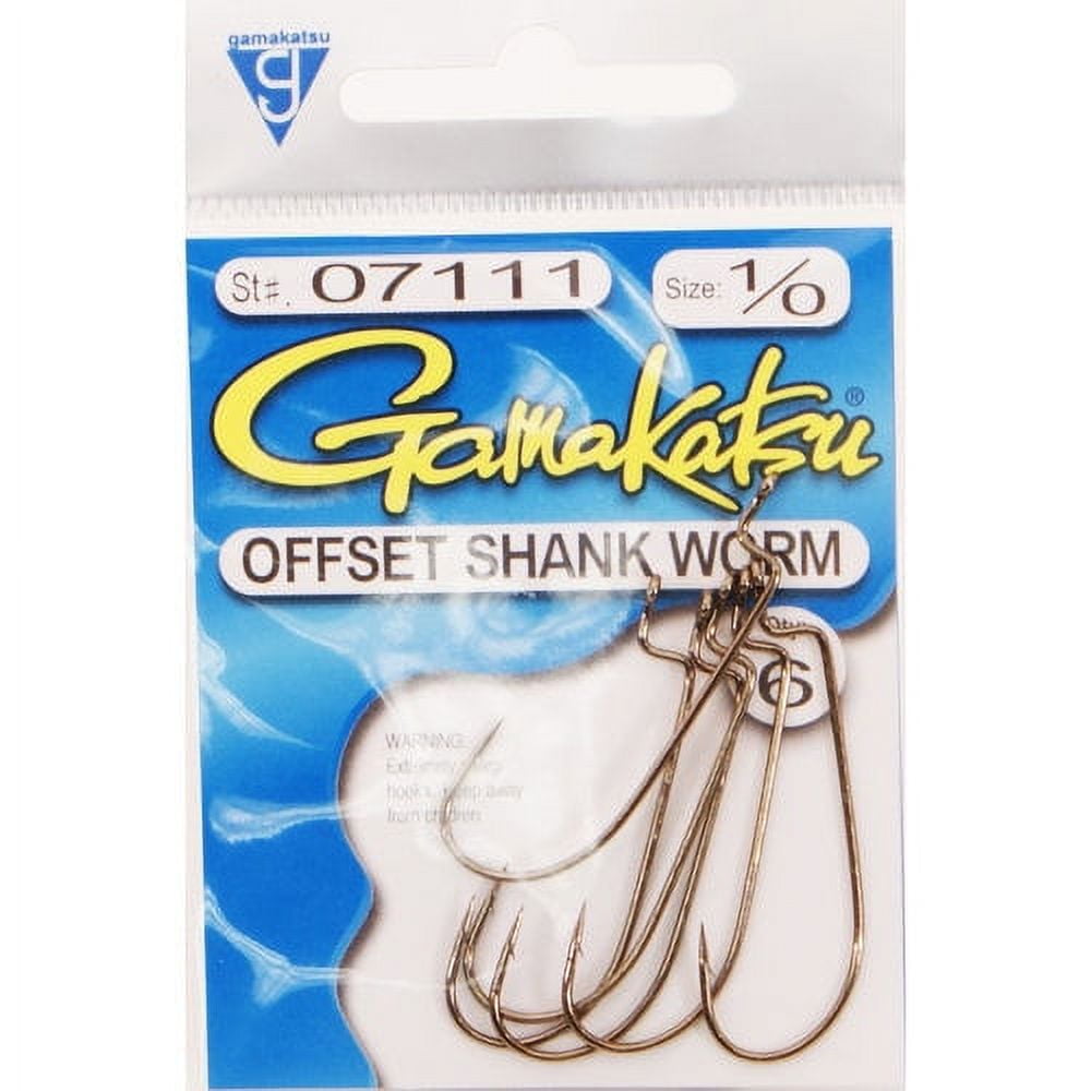 Gamakatsu - 07111-25 Worm Hook, Offset Shank - Size 1/0