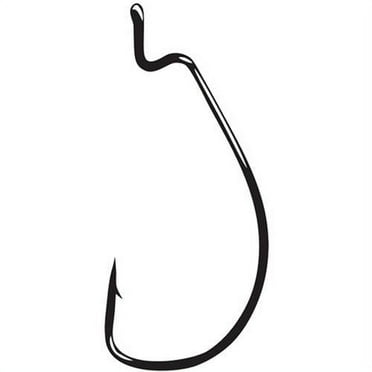 Gamakatsu Worm Offset EWG Hook in High Quality Carbon Steel, Size 1/0, NS Black, 6-Pack