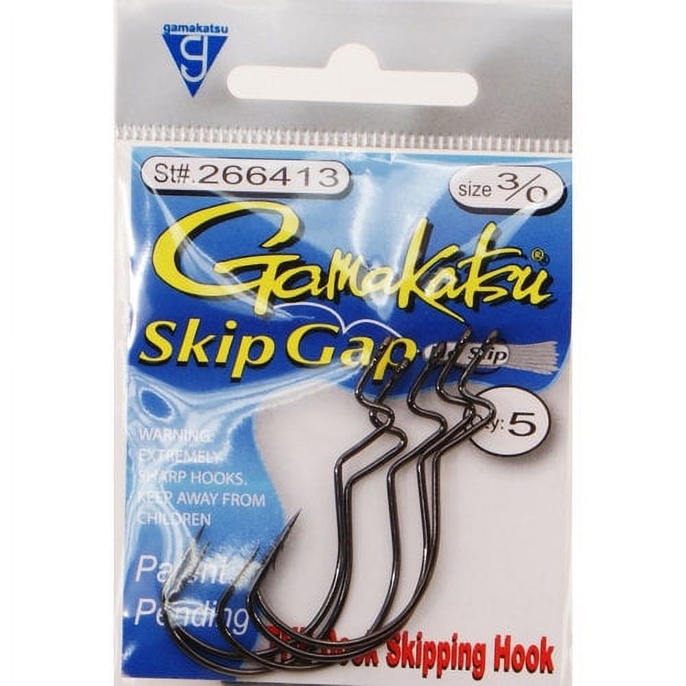 Gamakatsu Worm Skip Gap Black Size 5/0 5pk 