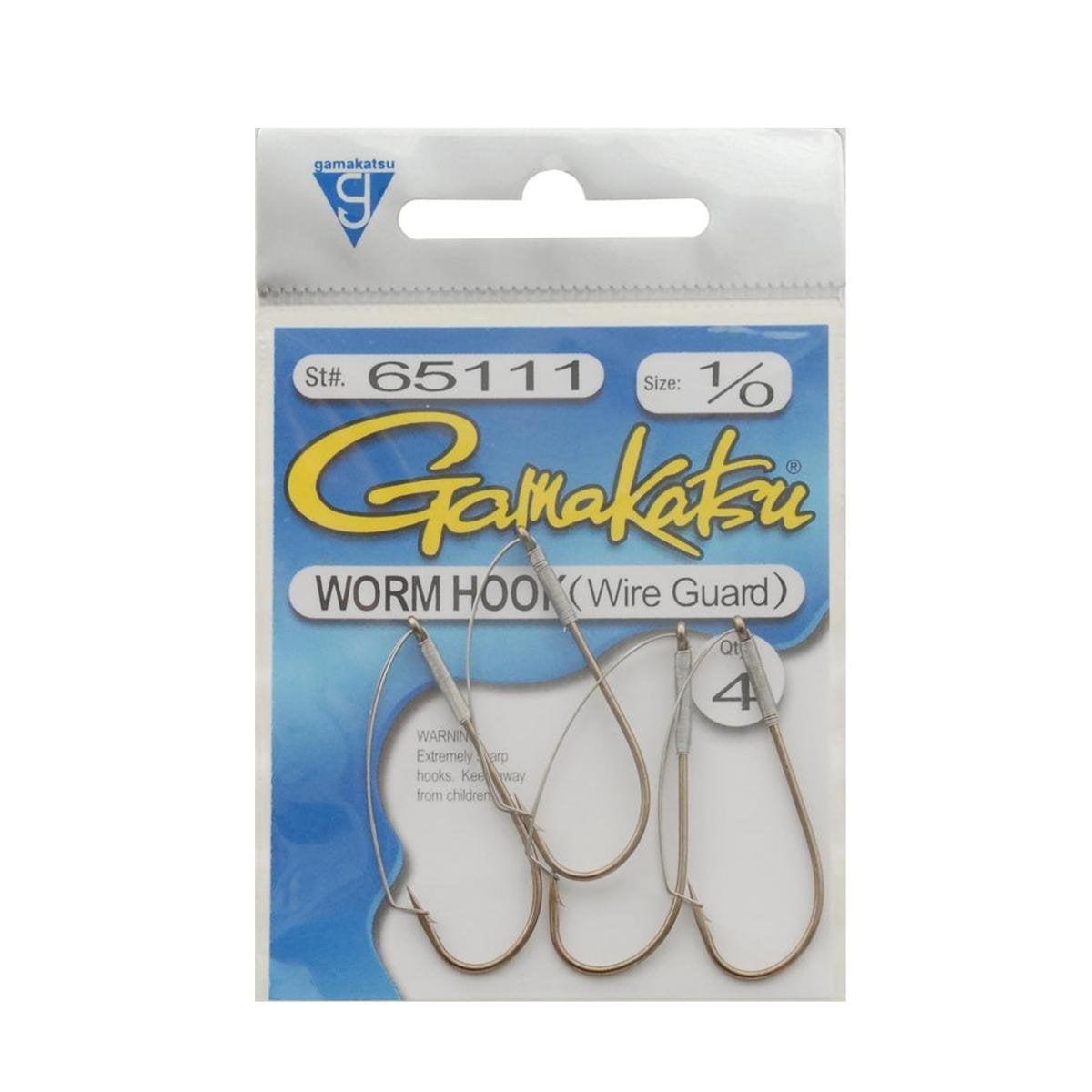 Gamakatsu Worm w/Wire Guard Bronze Size 1/0 4pk