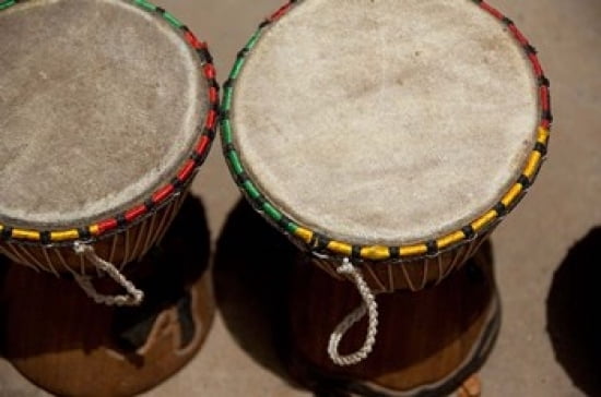 Gambia Banju Wooden drums musical instrument Canvas Art - Cindy Miller Hopkins DanitaDelimont (17 x 11)