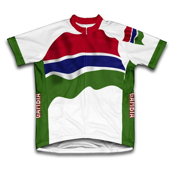 Gambia Flag Short Sleeve Cycling Jersey for Women - Size 2XL