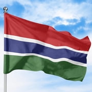 Gambia Outdoor Flag 1x1.5ft by DreamController - Durable, Fade-Resistant Polyester, Double-Stitched, Brass Grommets - HD Printed Western Africa Flag - Made in USA