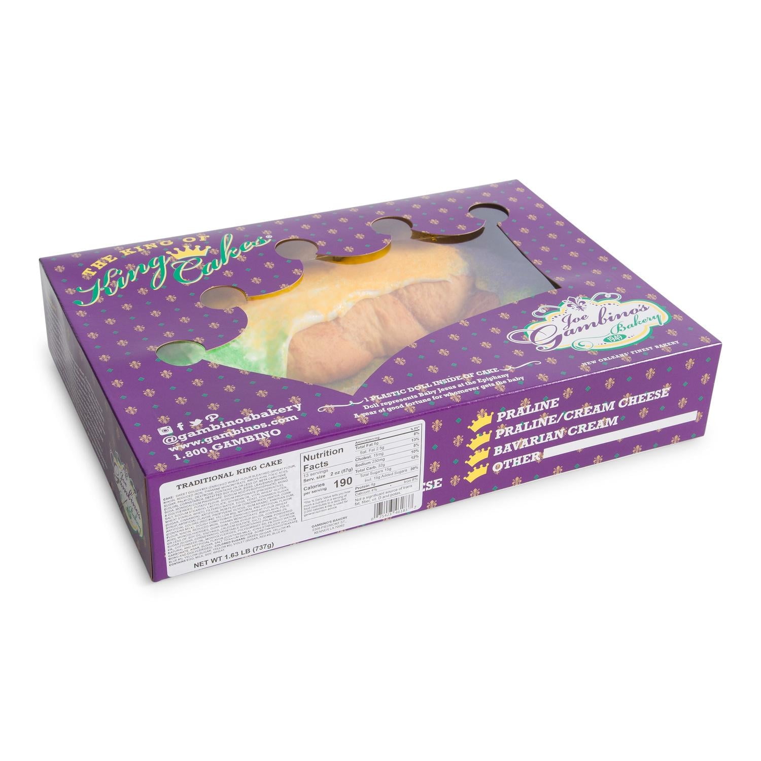 Gambino's Bakeries Traditional King Cake - 22 Ounces, 1-Piece