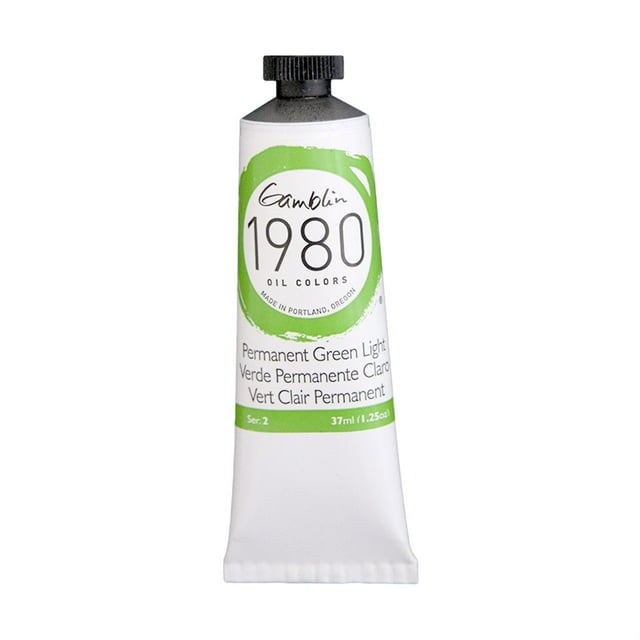 Gamblin 1980 Oil Color, 37ml, Permanent Green Light