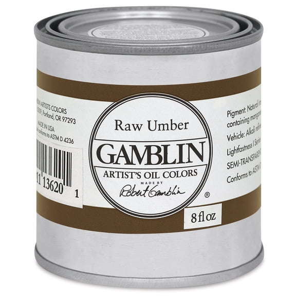 Gamblin Artist's Oil Color - Raw Umber, 8 oz Can