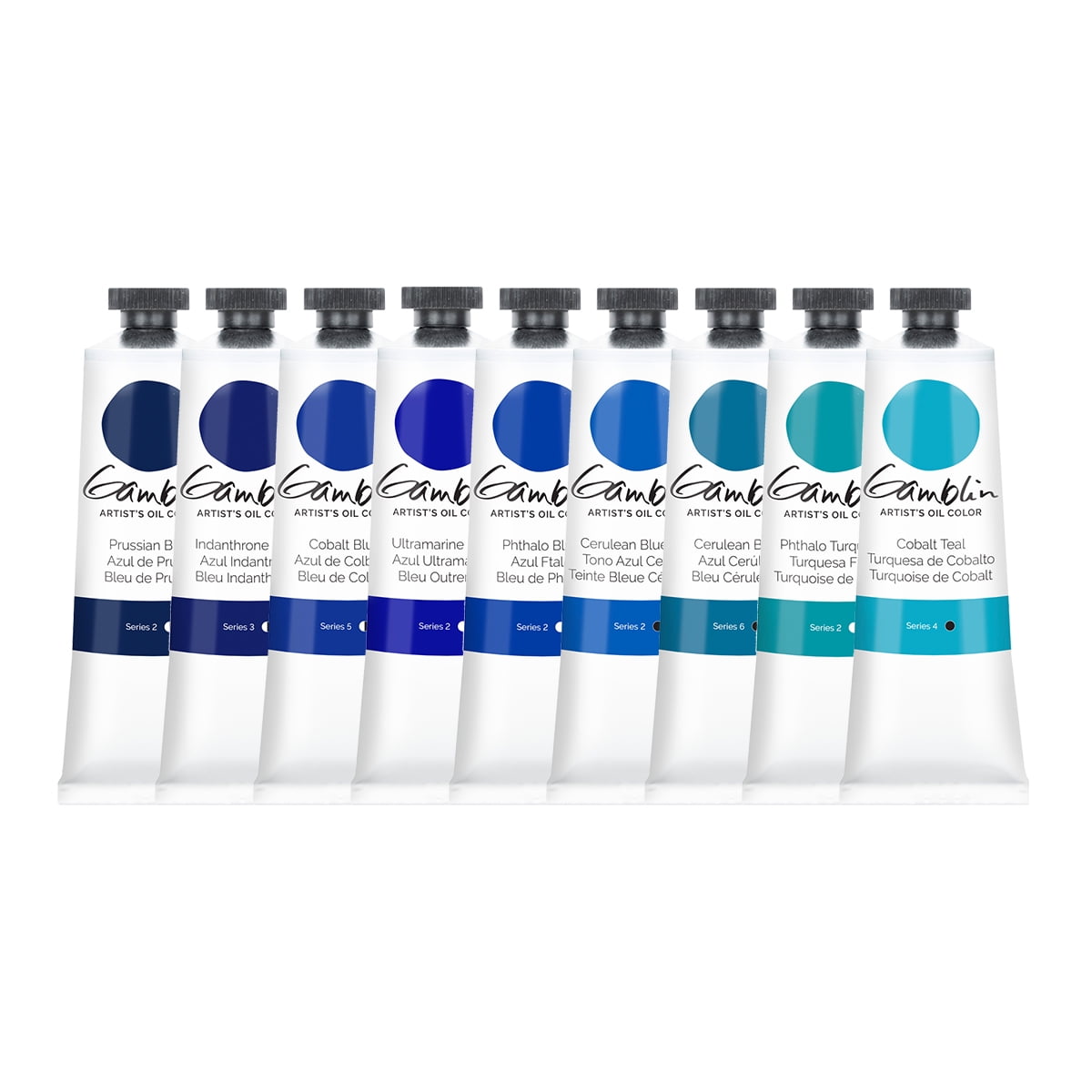Gamblin Artist Oil Paint Set For Professionals - BLUE SET - 37ml Tubes