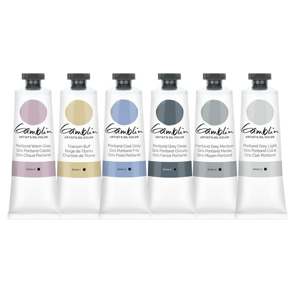 Gamblin Artist Oil Paint Set For Professionals - GREY SET - 37ml Tubes