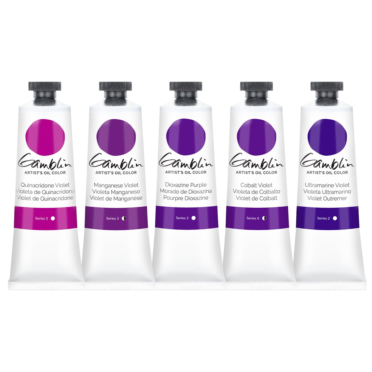 Gamblin Artist Oil Paint Set For Professionals - VIOLET SET - 37ml Tubes