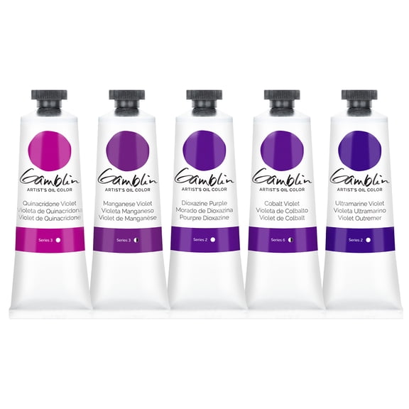 Gamblin Artist Oil Paint Set For Professionals - VIOLET SET - 37ml Tubes
