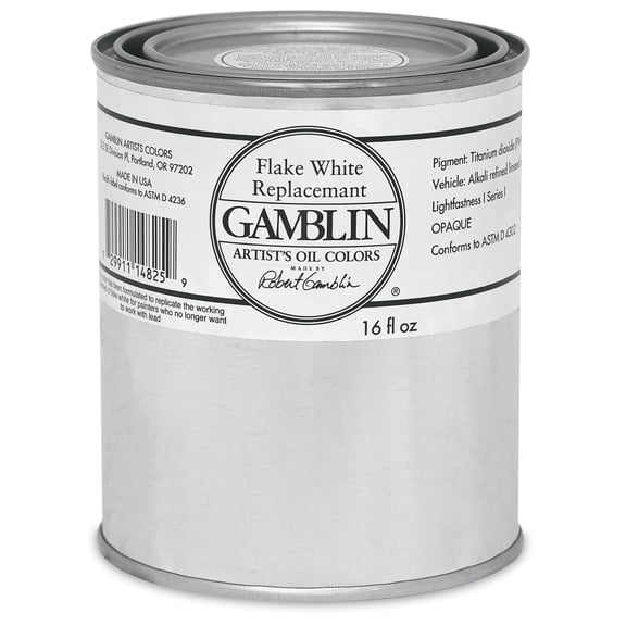 Gamblin Artist's Oil Color - Flake White Replacement, 16 oz Can