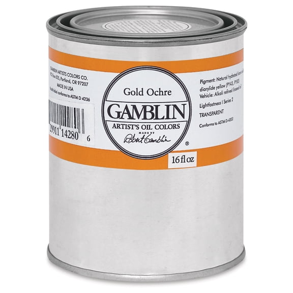 Gamblin Artist's Oil Color - Gold Ochre, 16 oz Can