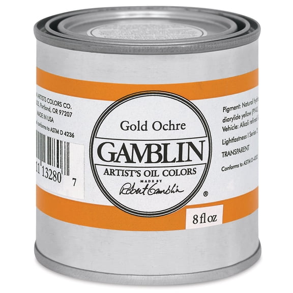 Gamblin Artist's Oil Color - Gold Ochre, 8 oz Can