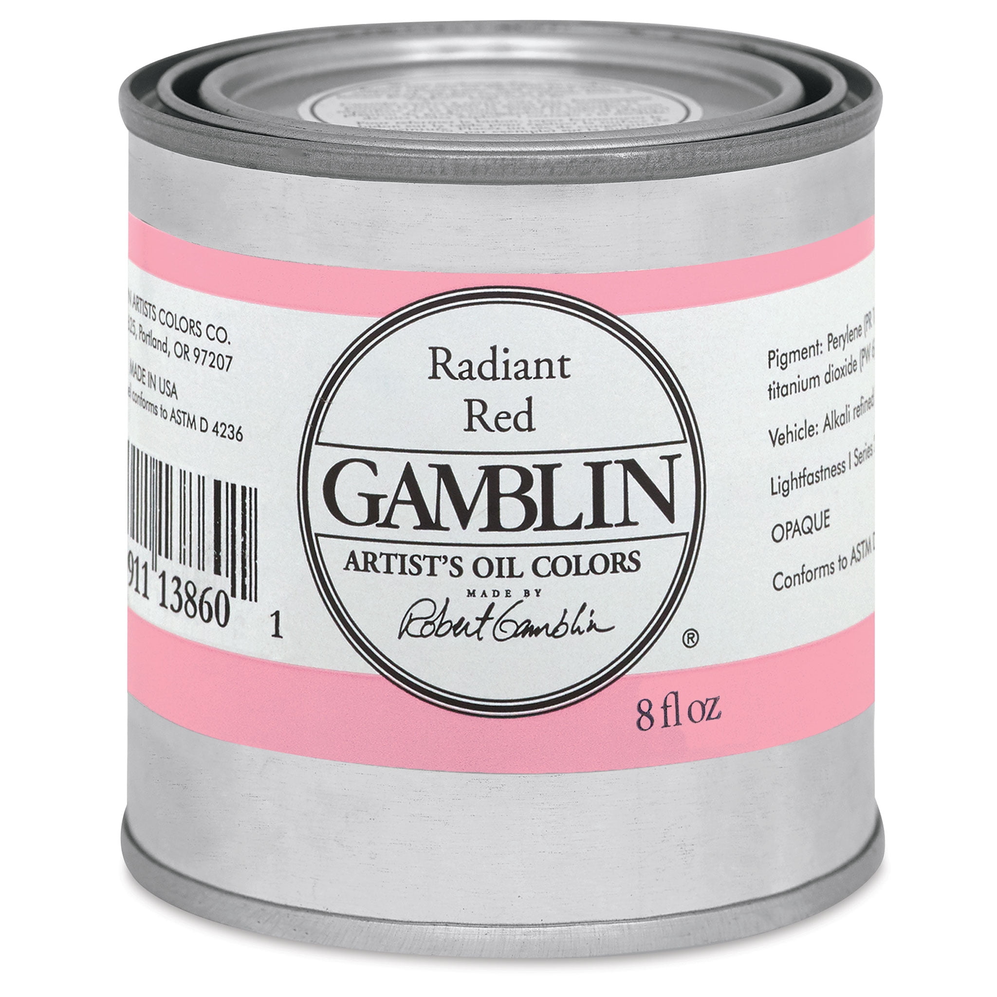Gamblin Artist's Oil Color - Radiant Red, 8 oz Can - Walmart.com
