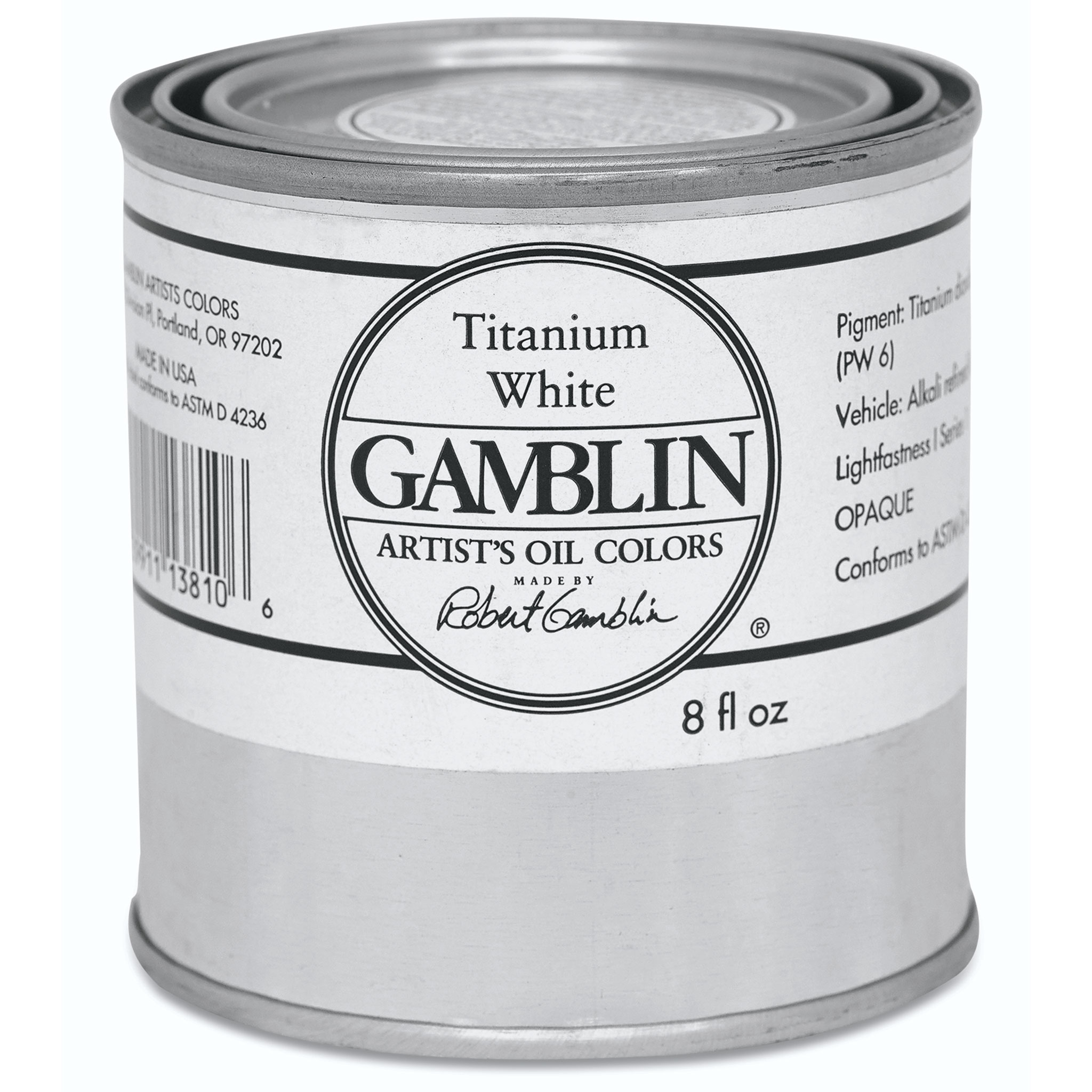 GAMBLIN ARTISTS COLORS CO 3810 GAMBLIN ARTISTS GRADE TITANIUM WHITE 8OZ