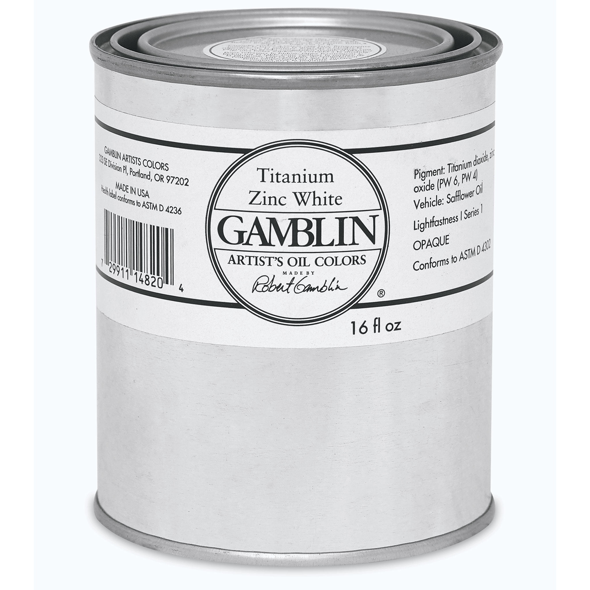Gamblin Artist's Oil Color Titanium-Zinc White, 16 oz Can