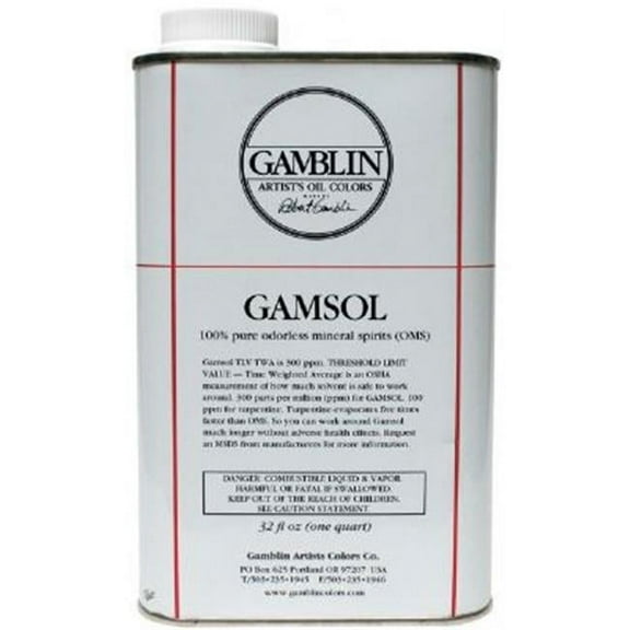 Gamblin Gamsol Odorless Mineral Spirits 33.8 Oz Bottle