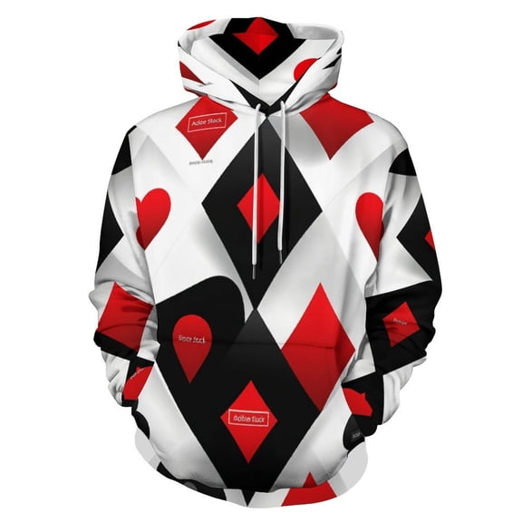 Gambling Casino Cards Men's Women Vintage 3D Hooded Sweatshirt - All-Season Loose Fit Streetwear