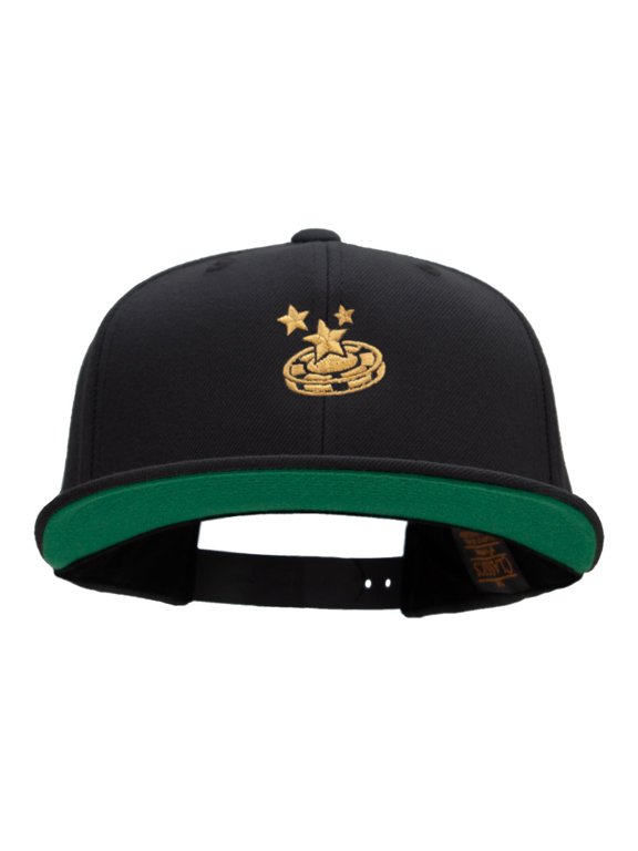 Gambling Coin Embroidered Wool Blend Prostyle Snapback - Black OSFM