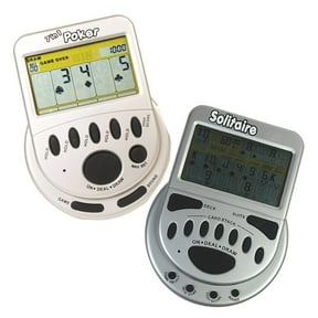 Gambling Electronic Game Pack - Mega Screen Solitaire Handheld Game & 7 in 1 Poker Handheld Game
