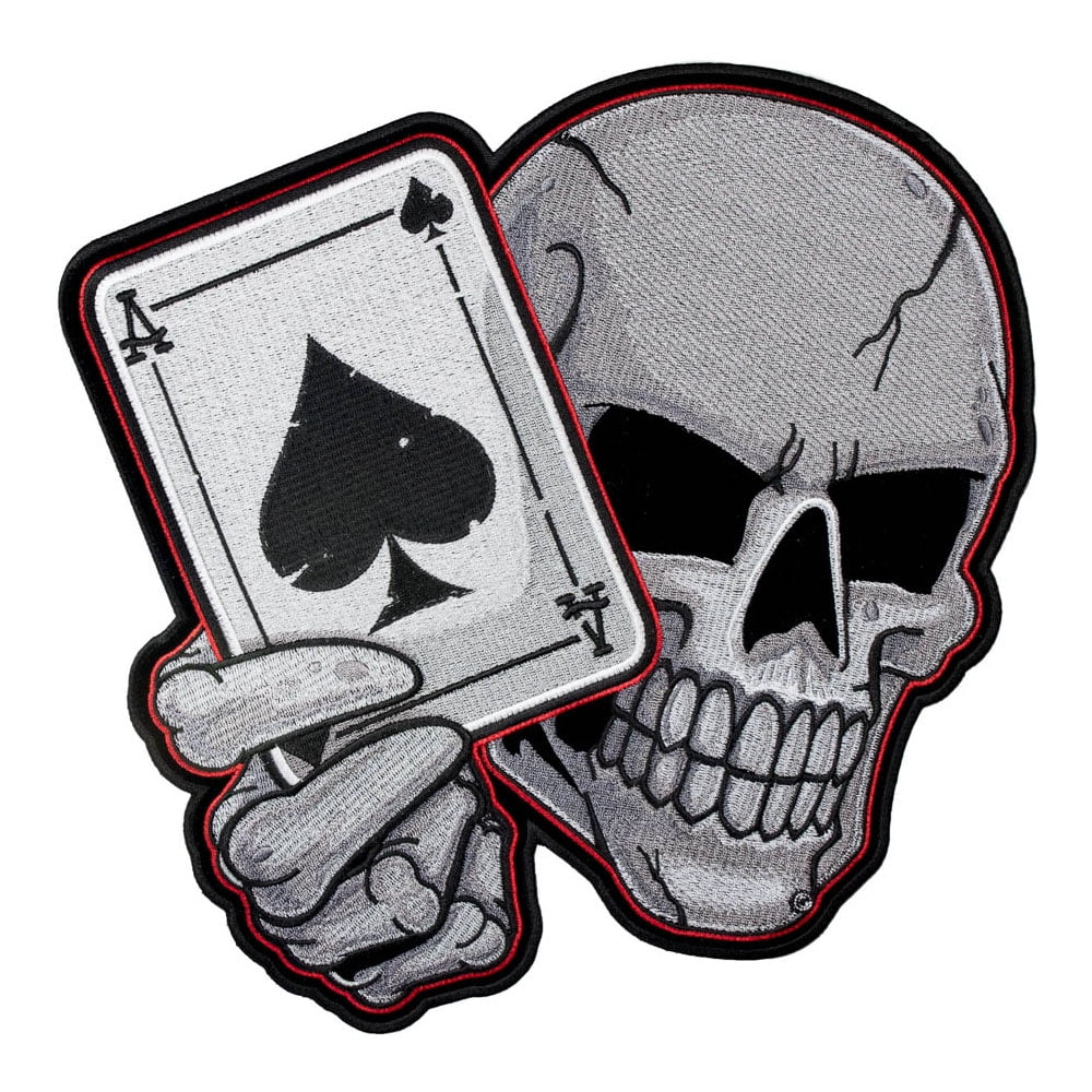 Gambling Skull Ace Of Spades Patch, Large Size