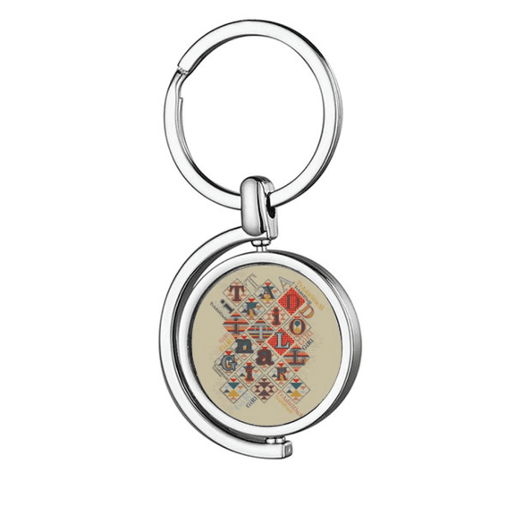 Gambling Utensils Playing Cards Chips Pattern Rotating Keychain Metal Keyring Holder