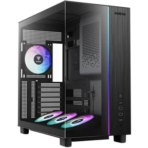 Gamdias ATLAS M4 pc case ATX 4x120mm PWM ARGB fans, adjustable angle lower fan mount, Front-Mounted PSU Design