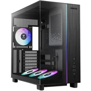 Gamdias ATLAS M4 pc case ATX 4x120mm PWM ARGB fans, adjustable angle lower fan mount, Front-Mounted PSU Design