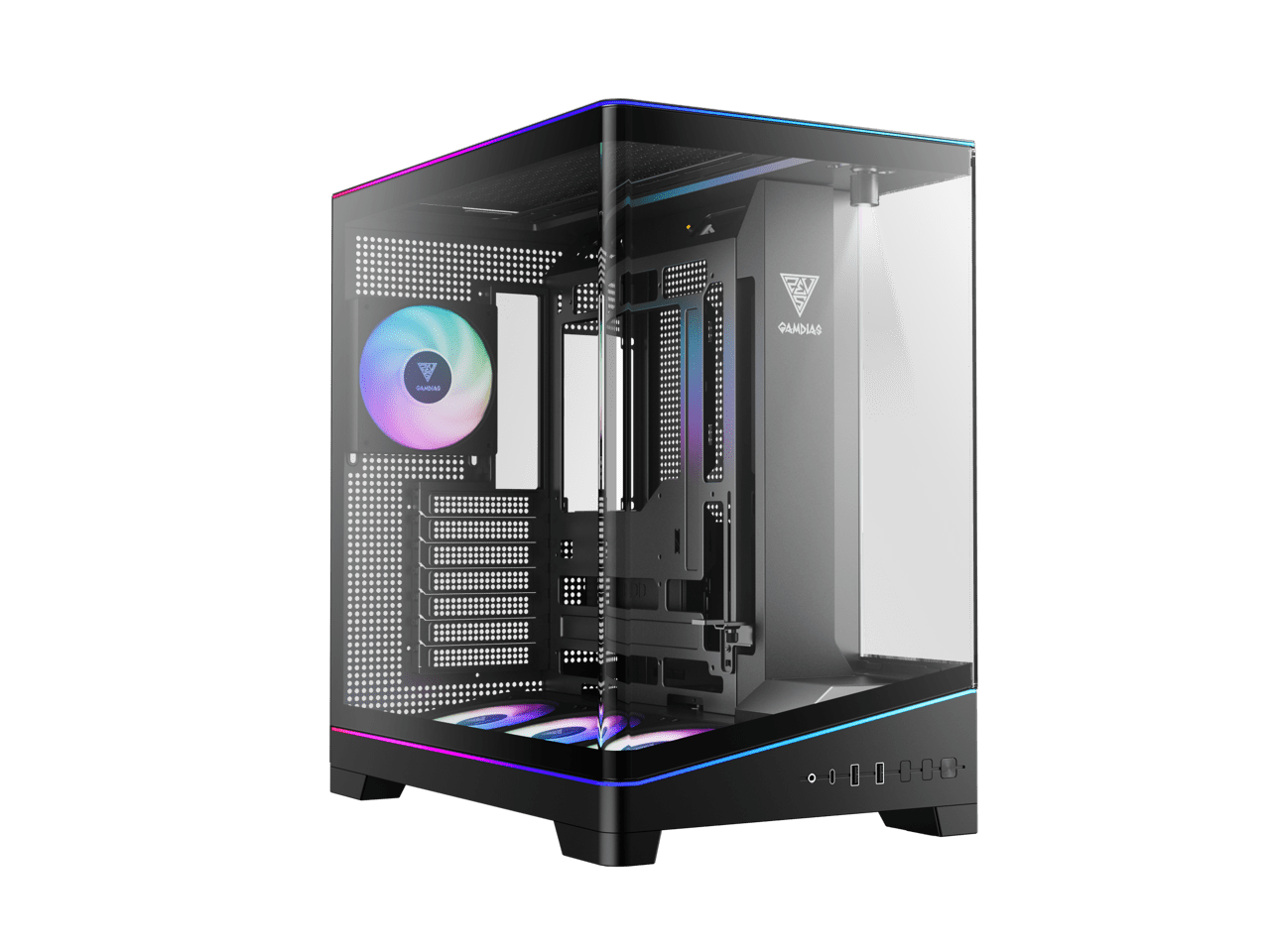 Gamdias ATLAS P6 CG Black ABS / SPCC / Tempered Glass ATX Mid Tower Computer Case