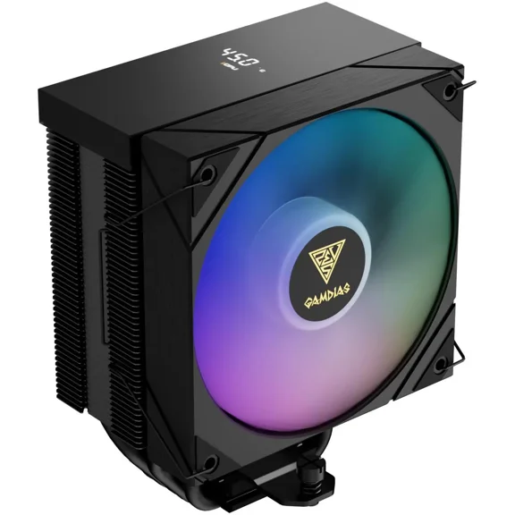Gamdias Boreas M2-51D ARGB CPU Air Cooler with Digital Display, 5 Copper Heat Pipes, 120mm Hydraulic Bearing PWM ARGB Fan, Support LGA 1700/1151/1150/1155/1156/1200/2011/2066/AM5/AM4