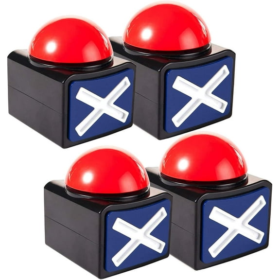 Game Answer Buzzers 4 Pack, Game Buzzer for Trivia Quiz Got Talent Games With Lights and Sound Game Show Button Family Feud Board Game