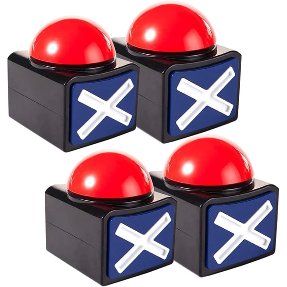 Game Answer Buzzers 4 Pack with Light and Sound for Trivia Quiz Game Show