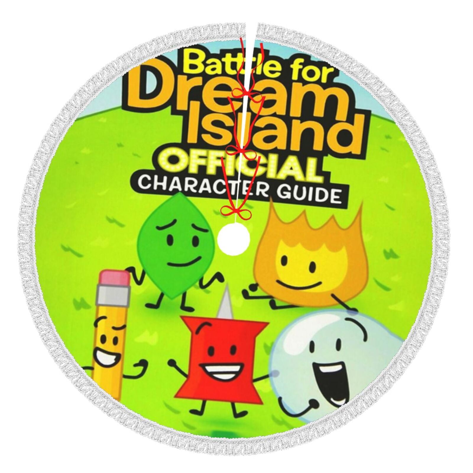 Game BFDI Battle For Dream Island Christmas Tree Skirt with Tassels