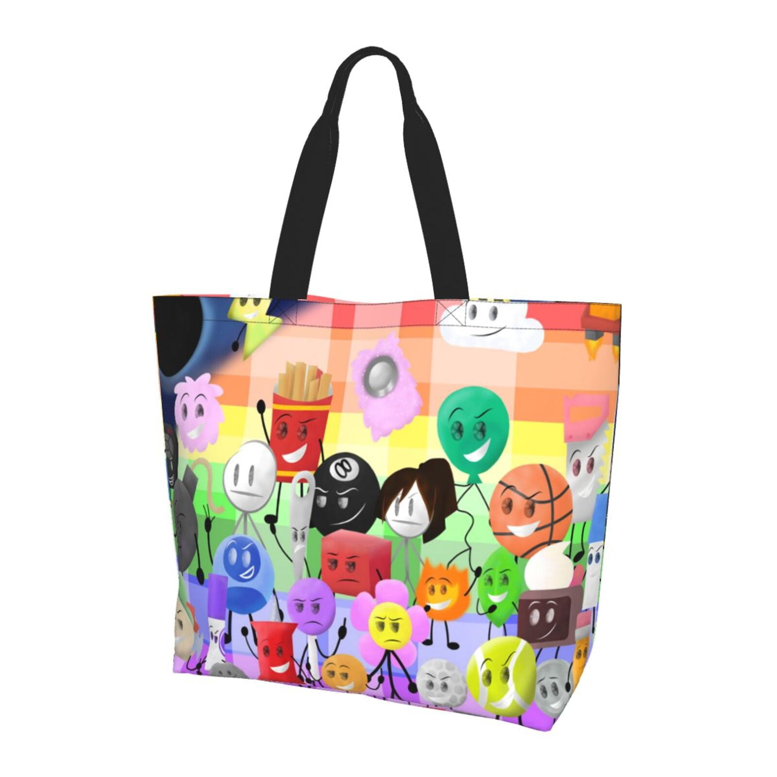 Game BFDI Battle For Dream Island Large Canvas Tote Bag for Gym Beach ...