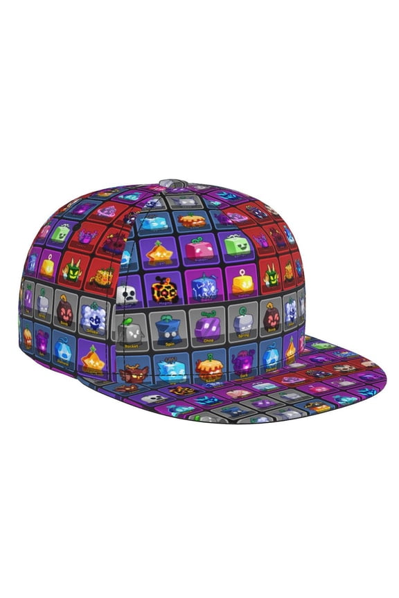 Game Blox Fruits Adjustable Brim Bill Baseball Cap Adjustable Snapback Hat Hip Hop Cap Dad Hat Men Women