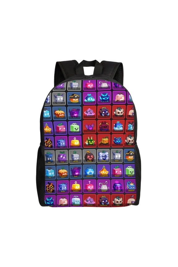 Game Blox Fruits Large Backpack Lightweight Laptop Bag Daypack Bookbag Travel Backpack for Men Women