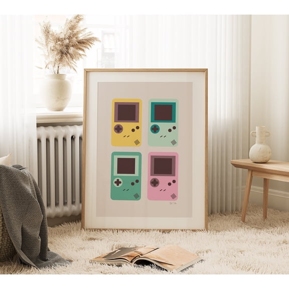 Game Boy Wall Art 90s Poster Retro Inspired Print Preppy Wall Art Colorful Retro Wall Art Preppy Room Decor Early 2000s Room Decor