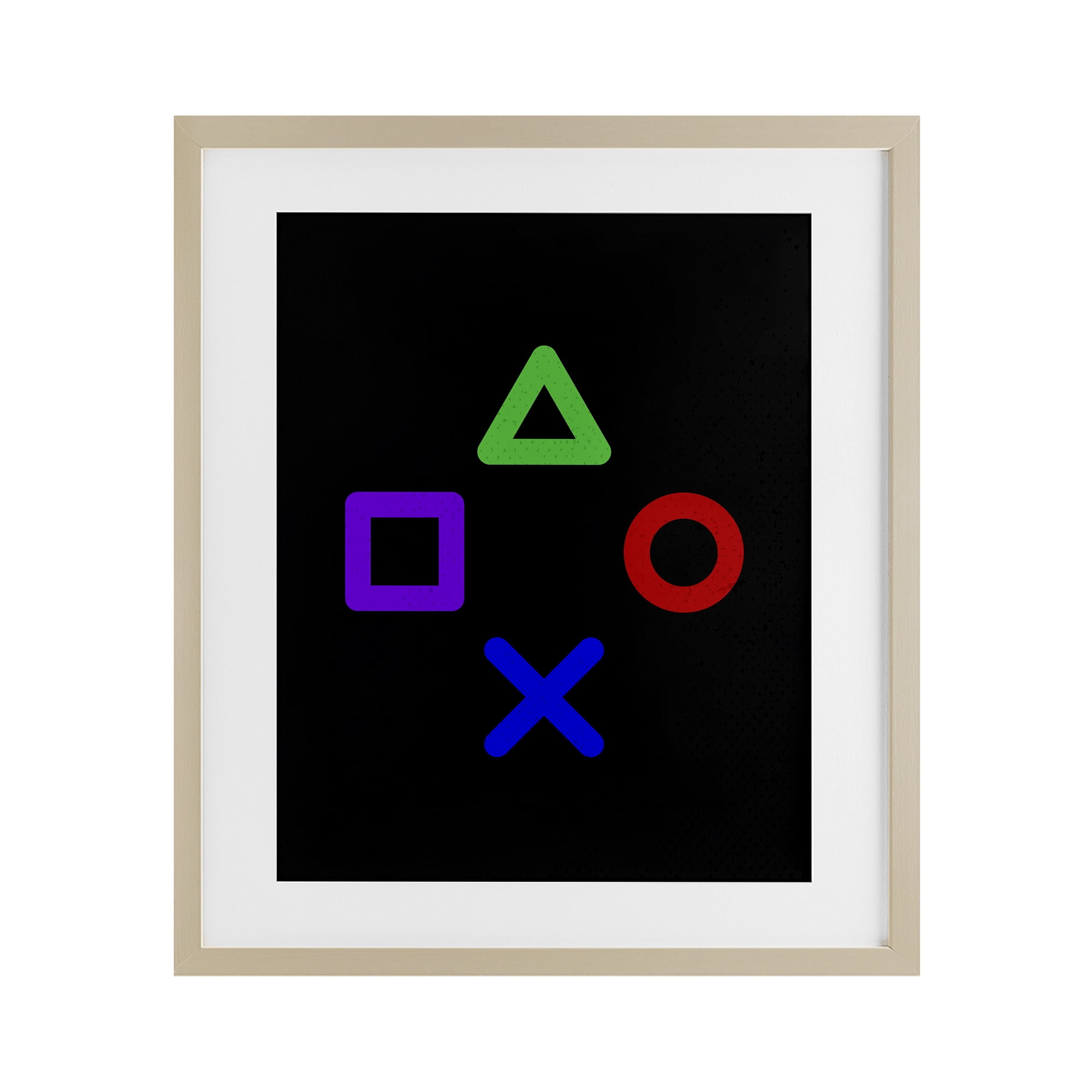 Game Button Shapes Birch Framed Print Under Glass, design by Kim Allen