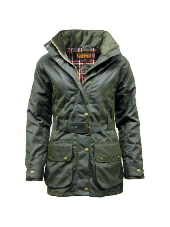 Cantrell Padded Antique Ladies Waxed Jacket Olive X-Small