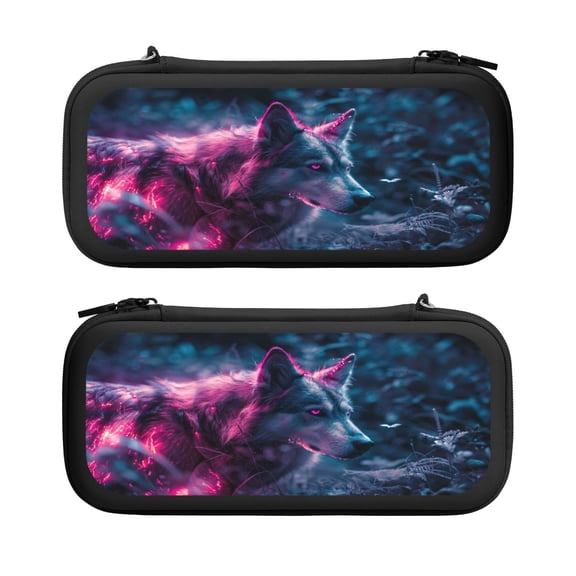 Game Capture, Carrying Case For Nintendo Switch & OLED Version, Eva Lightweight Shockproof Protective Pouch Case for Game Console & Accessories with 10 Game Card Slot & Wristband, Black