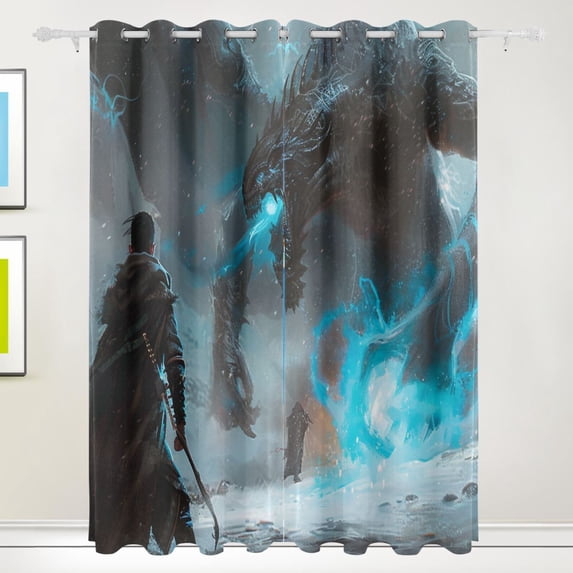 Game Capture Room Blackout Cutrains Original Design Summer Thermal Insulated Curtain for Home, Living Room, Bedroom, Offices, Kitchen 84 x 55 Inch x 2 Panels