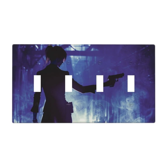 Game Capture Switch Cover Decorative Wall Plate / 4-Gang 4-Toggle / Standard Size 4.5x8 in