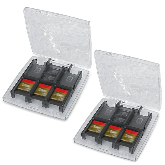 Game Card Case Fit for Nintendo Switch/OLED, Portable Game Storage Case, 12 Slots Protective Hard Holder Box with 2 SD Cards Slots, Waterproof Clear Hard Shell