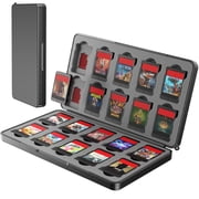 Game Card Case for NS Switch 2 2025, Switch OLED & Lite, Hard Storage Box for 20 Game Cartridges & 20 Micro SD Cards, Compact Gaming Card Organizer - Black