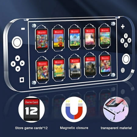 Game Card Case for Nintendo Switch OLED, Nintendo Switch Lite, 10 Game Card Storage Racks, Portable Slim Clear Grip Shaped Game Card Case