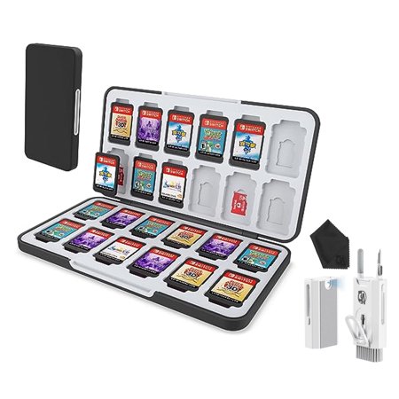 Game Card Case for Nintendo Switch& Switch OLED Game Card or Micro SD Memory Cards with BOLT AXTION Bundle