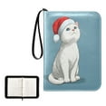 thumbnail image 1 of Game Card Storage Bag Collectible Trading Card Albums The 4-Pocket Card Binder With 50-Page Sleeve Can Hold 400 Game Cards Cartoon Christmas White Cat, 1 of 6