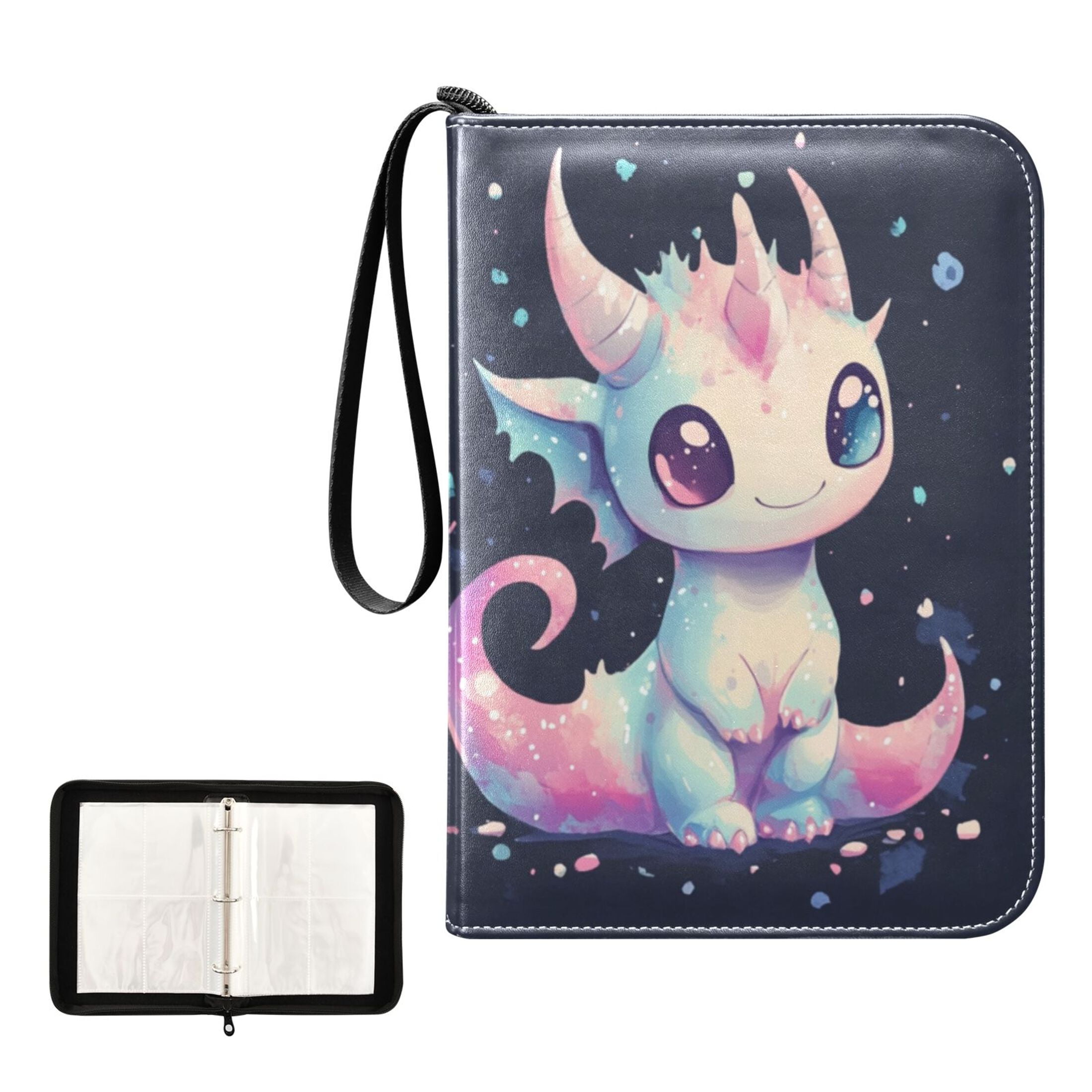 Game Card Storage Bag Collectible Trading Card Albums The 4-Pocket Card Binder With 50-Page Sleeve Can Hold 400 Game Cards Adorable Dragon